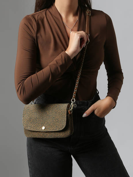 Cross Body Tas Vintage Leder Mila louise Bruin vintage 3783PAC ander zicht 1