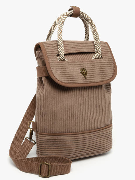 Rugzak Le voyage en panier Bruin velours AHP241 ander zicht 2