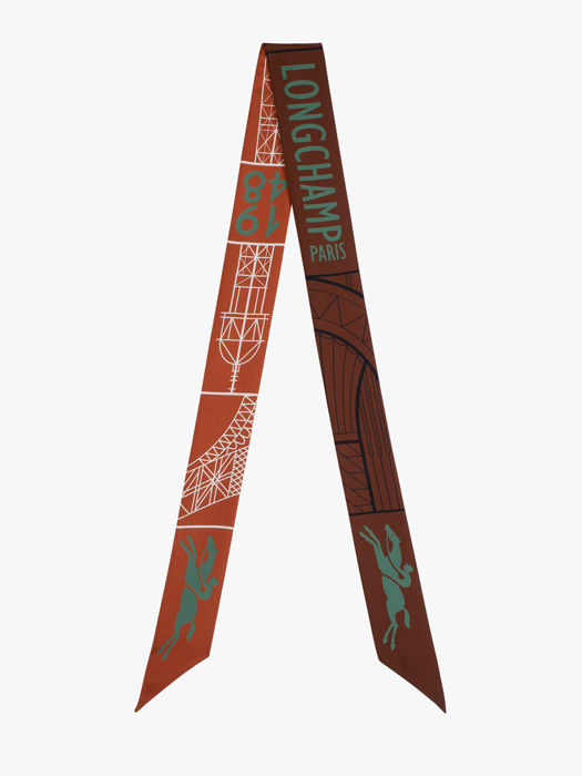 Longchamp Soie gots Foulard Oranje