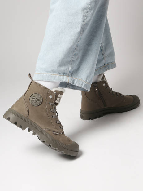 Enkellaarsjes Uit Leder Palladium Groen women 95982281 ander zicht 1