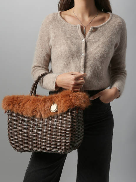 Handtas Doudou Le voyage en panier Bruin doudou M ander zicht 1