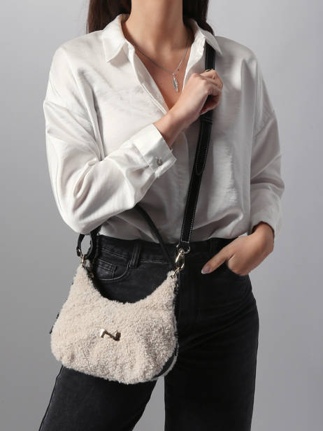 Cross Body Tas Sam Shearling En Leder Nathan baume Beige vogue S ander zicht 1