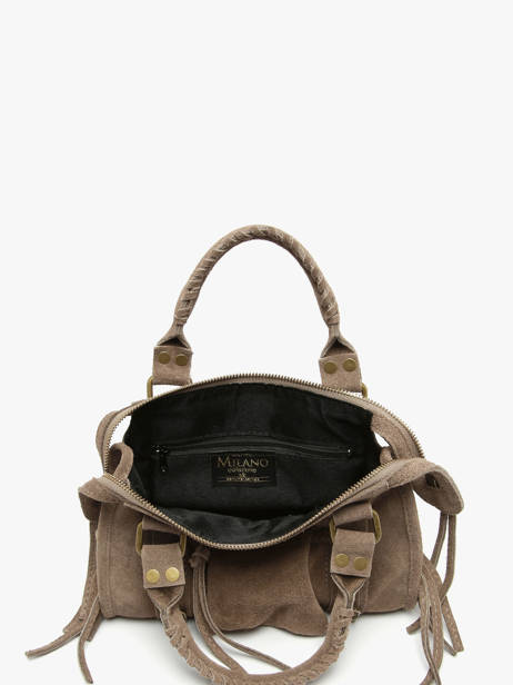 Cross Body Tas Velvet Leder Milano Bruin velvet VE24093 ander zicht 2