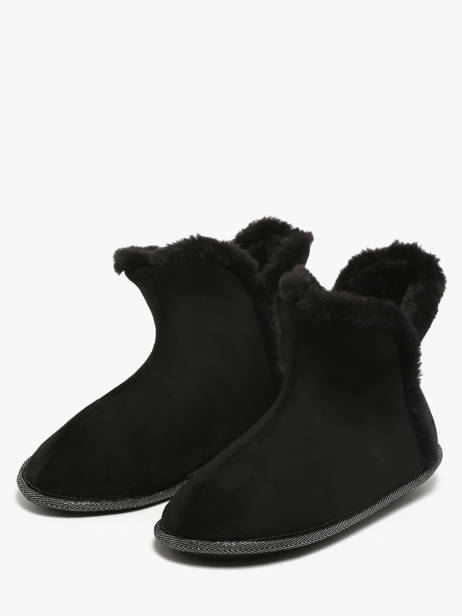 Pantoffels Uit Leder Isotoner Zwart women 97391 ander zicht 1