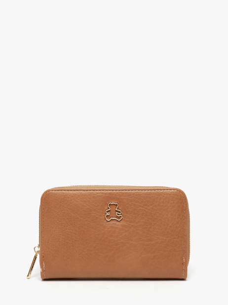 Portefeuille Carolina Lulu castagnette Bruin zip CAROL035