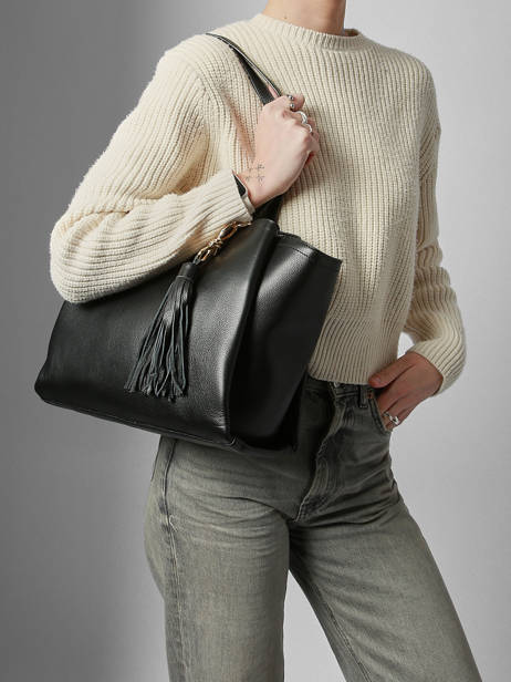 Schoudertas Helena Leder Francinel Zwart helena 22947 ander zicht 1