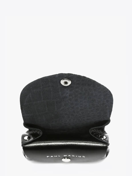 Portemonnee Croco Vernis Leder Paul marius Zwart croco vernis GUSTACRV ander zicht 1