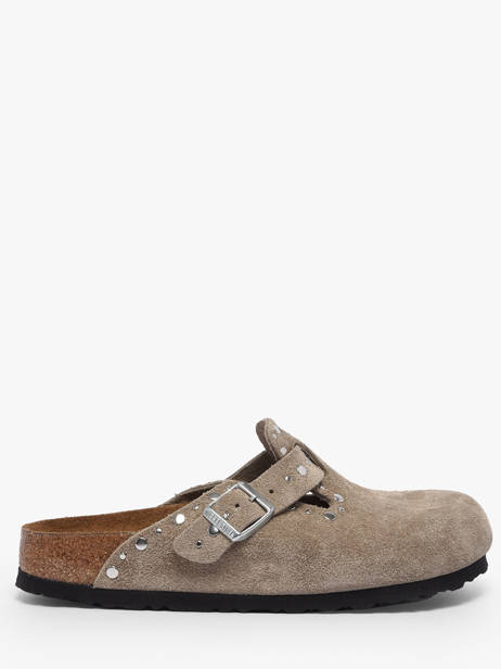 Slippers Boston Rivet Uit Leder Birkenstock Bruin women 1030418