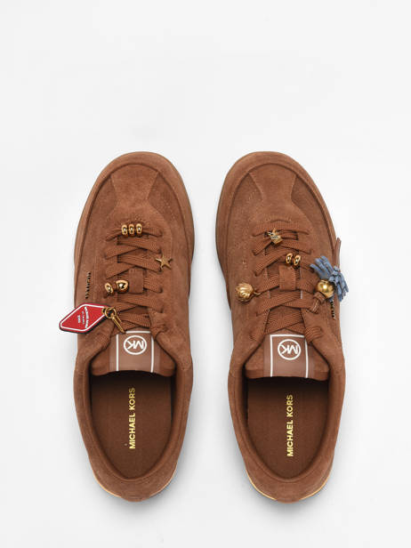 Sneakers Uit Leder Michael kors Bruin women OFS2S230 ander zicht 3