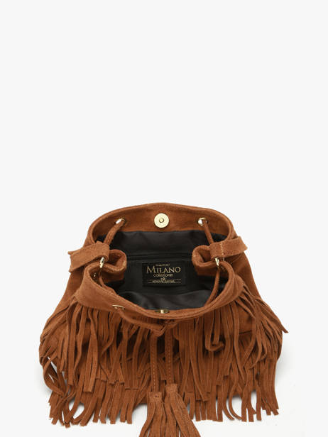 Cross Body Tas Velvet Leder Milano Bruin velvet VE24116O ander zicht 3