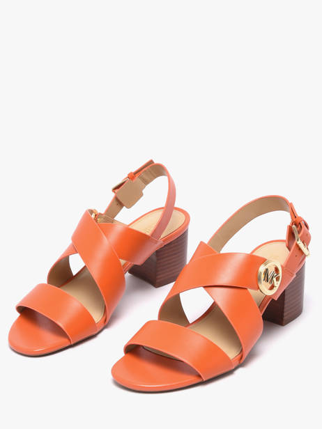 Sandalen Met Hak Uit Leder Michael kors Oranje women EMS1L835 ander zicht 1