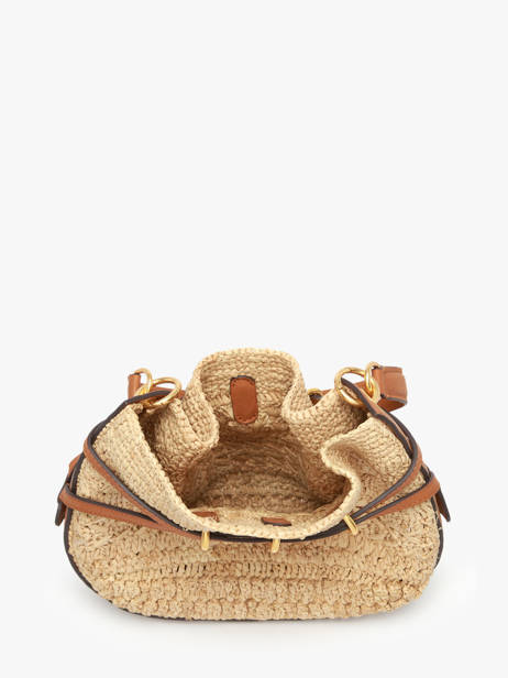Cross Body Tas Le Mini Romy Leder En Raffia Gerard darel Beige raphia E454 ander zicht 4
