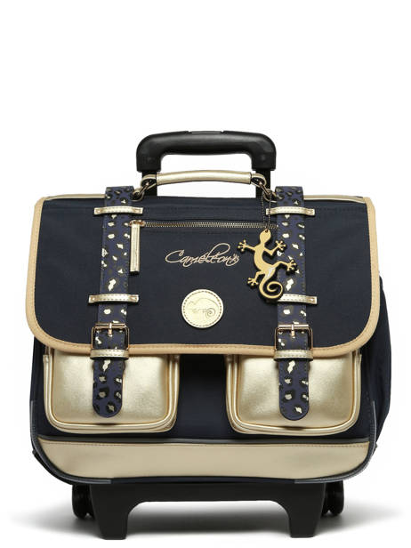 Boekentas Op Wieltjes 2 Compartimenten Cameleon Blauw vintage fantasy PBVGCR38 ander zicht 8