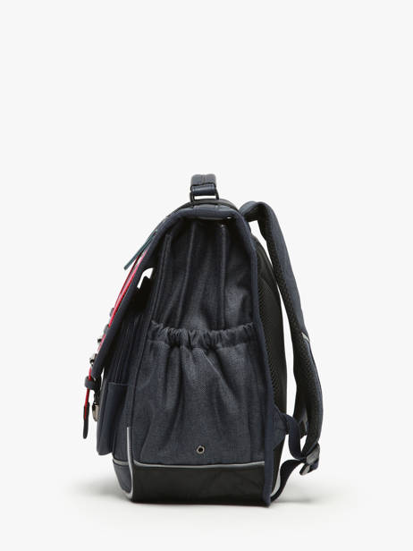 Boekentas 3 Compartimenten Cameleon Blauw vintage urban PBVBCA41 ander zicht 2