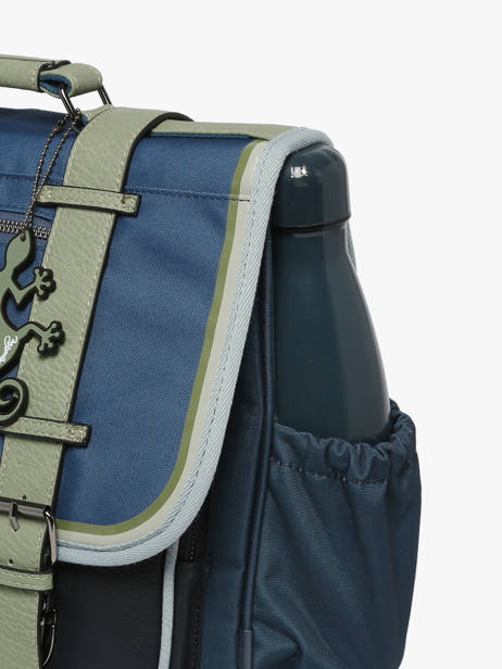 Boekentas 2 Compartimenten Cameleon Blauw vintage urban PBVBCA38 ander zicht 5