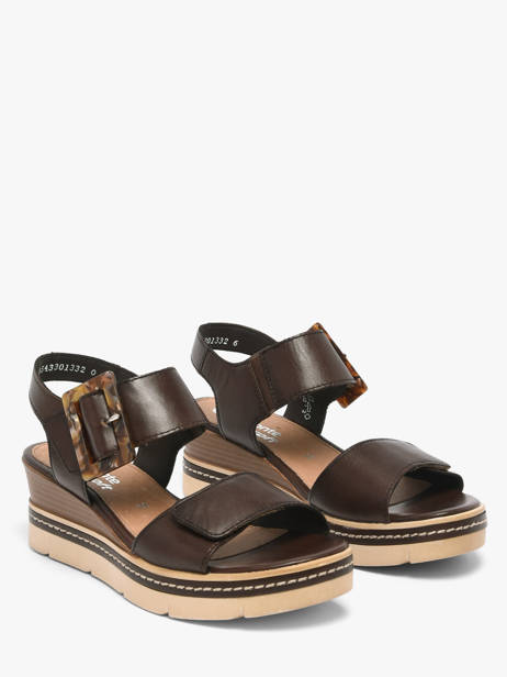 Sandalen Met Sleehak Uit Leder Remonte Bruin women 25 ander zicht 1