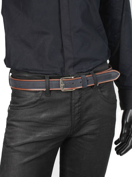 Verstelbare Herenriem Jean Petit prix cuir Blauw belt 3709-35 ander zicht 2