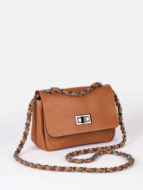 Cross Body Tas Caviar Leder Milano Oranje caviar CA21122 ander zicht 2