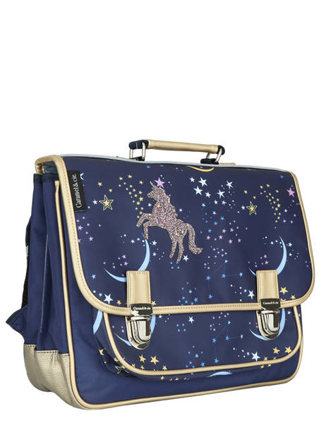 Boekentas 2 Compartimenten Caramel et cie Blauw boheme 62152 ander zicht 3