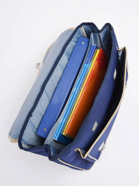 Boekentas 2 Compartimenten Caramel et cie Blauw boheme 62152 ander zicht 4