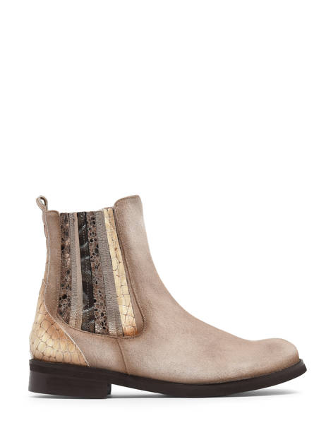 Enkellaarsjes Uit Leder Folie's Beige women 5501