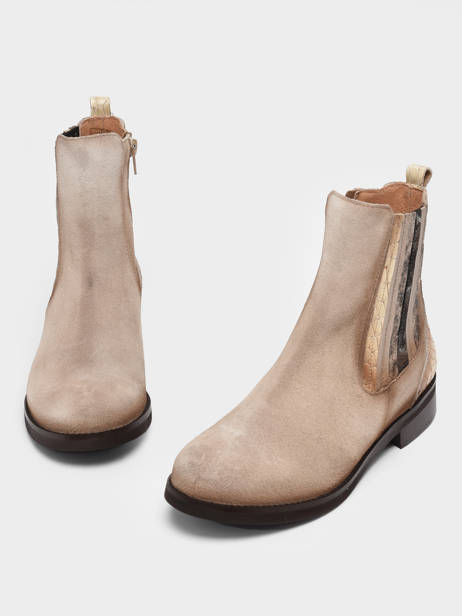 Enkellaarsjes Uit Leder Folie's Beige women 5501 ander zicht 3