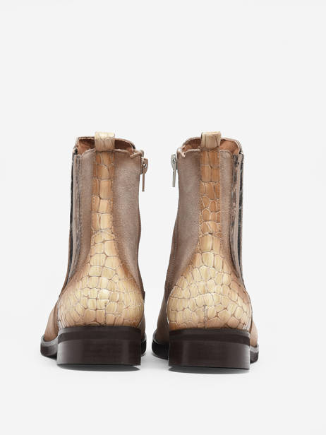 Enkellaarsjes Uit Leder Folie's Beige women 5501 ander zicht 4