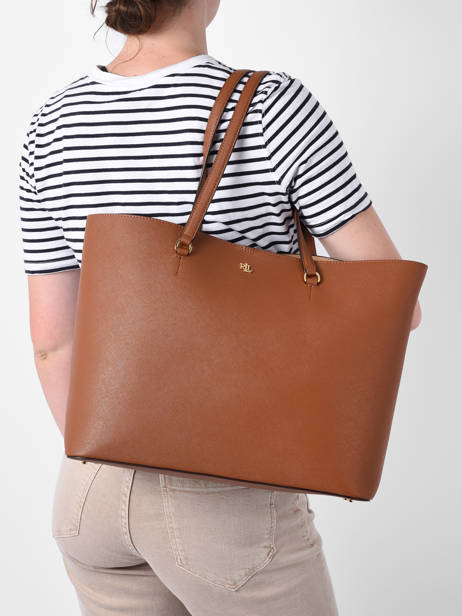 Schoudertas Karly Leder Lauren ralph lauren Bruin karly 31911655 ander zicht 1
